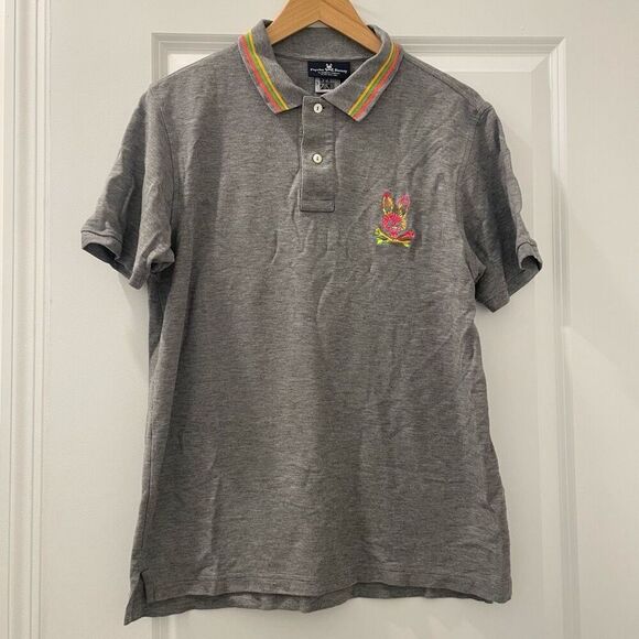 Psycho Bunny Gray Polo Shirt Men’s size M 5 - Picture 1 of 5
